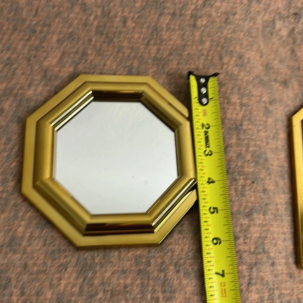 Two mini Vintage gold framed mirrors